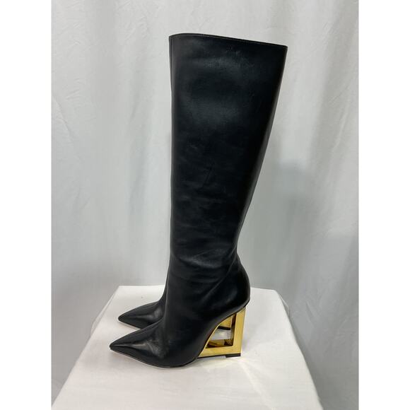 Schutz 'Filipa' Black Leather Boot Size 7 - Picture 3 of 6